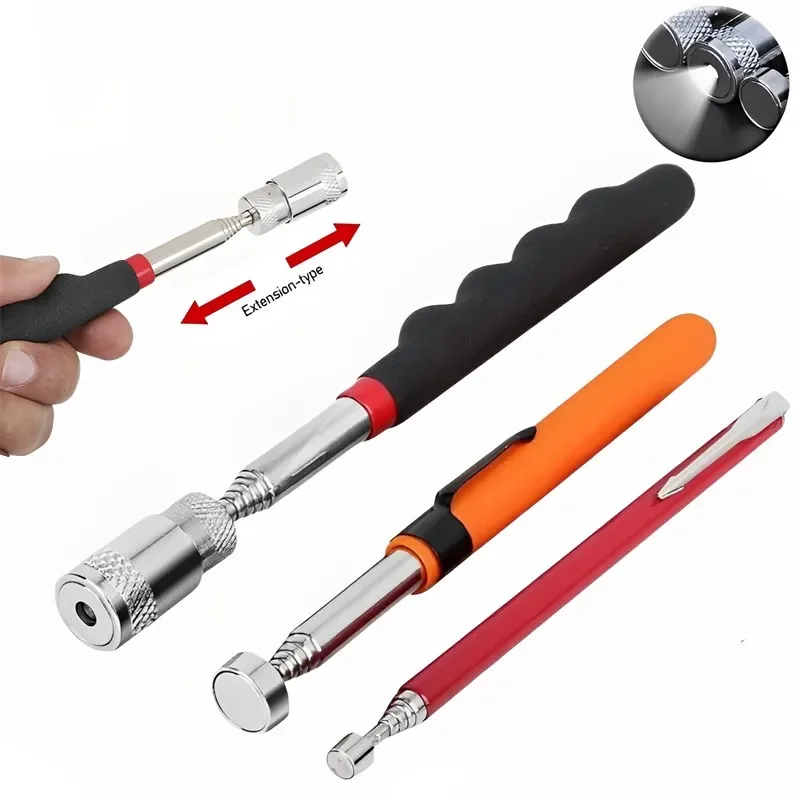 Bolígrafo magnético telescópico, herramienta práctica portátil para metalurgia, capacidad magnética para recoger tuercas, perno, varilla de recogida ajustable