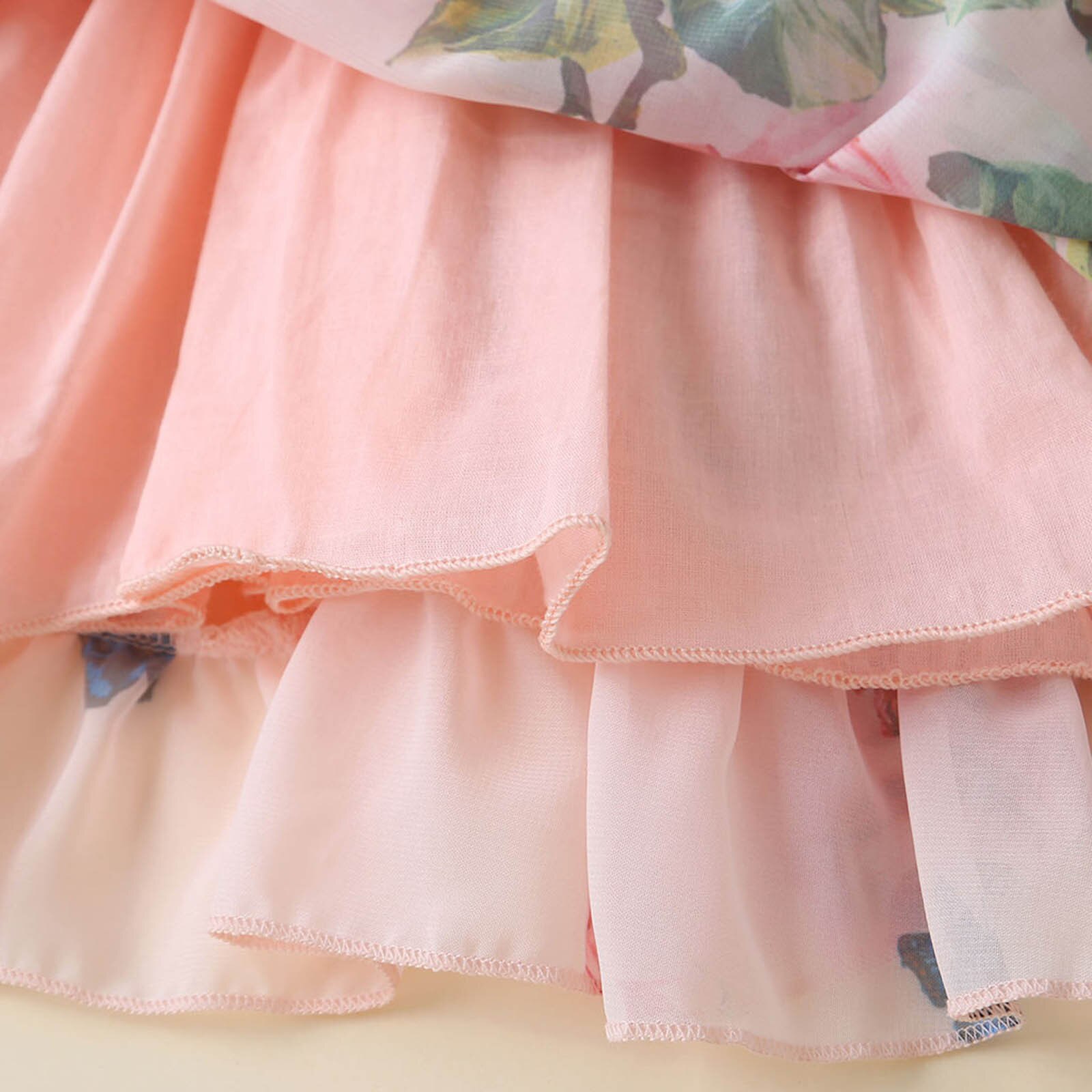 Toddler Kids Baby Girls Floral Print Casual Ruffle Slip Dress Party Princess платье для девочки Summer Baby Girl Dress ropa bebe