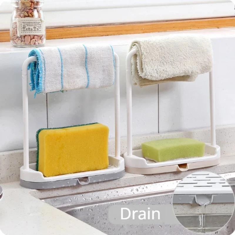 1Pc Aanrecht Schotel Spons Opbergrek Vaatdoek Droogrek Spons Afvoer Water Holle Lade Keuken Accessoires Organizer