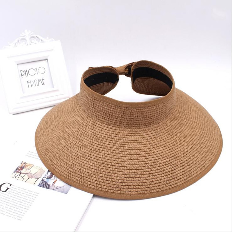 OZyc-Chapeau de soleil pliable à Large bord, pour femmes, Chapeau de plage, en paille, , , printemps été