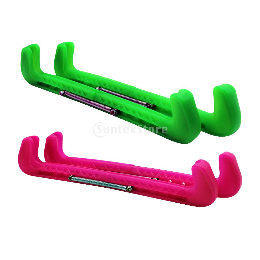 2 Pairs Plastic Ice Hockey Figure Skate Walking Blade Guard Adjustable Cover Skating Equipment