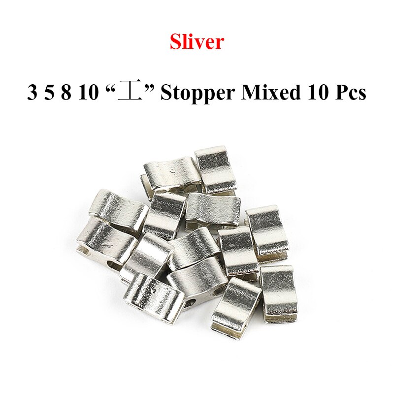 Zipper Repair Tool Set Metal Stopper Double Slider /Open End/Close end Zipper Sewing Stopper Accessories Zipper DIY For Clothes: H Sliver Mixed 10pcs