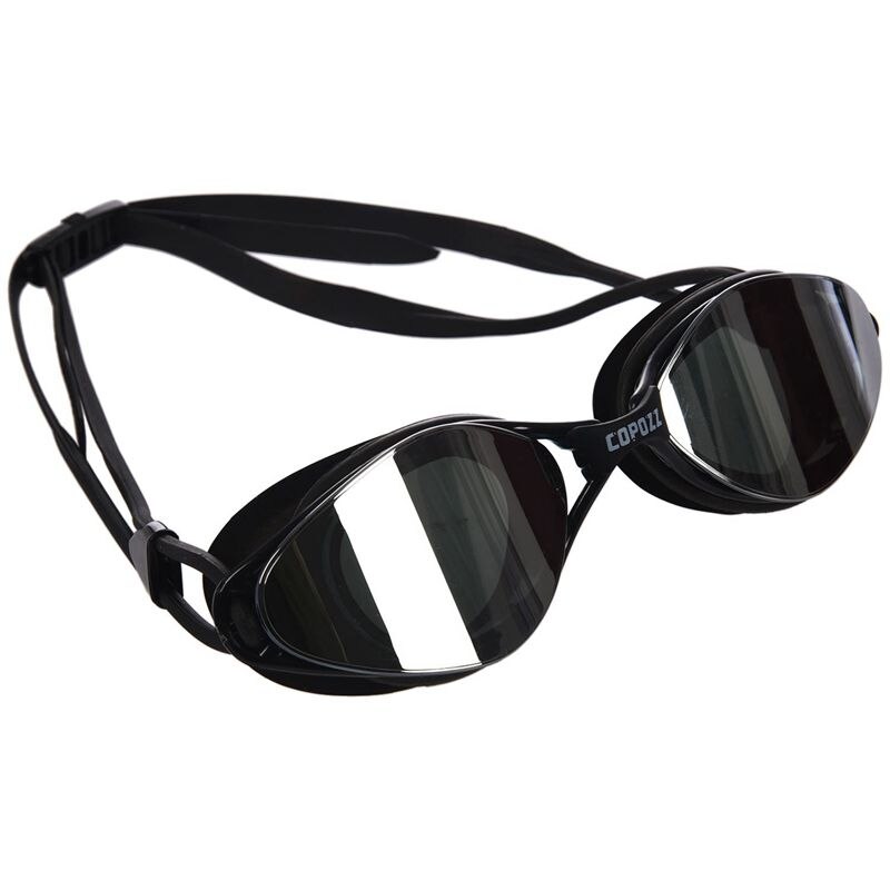 Copozz Plating Mirrored Zwemmen Waterdichte Bril Voor Volwassenen Sport Anti Uv Fog Bescherming Zwembril (Zwart)