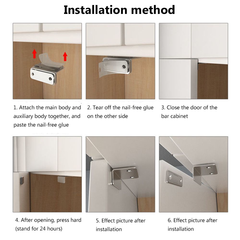 L-typ stark magnetisk dörrstängare skåpspärrar spärrmagnet garderober dörrstopp ultratunna stängningar möbelbeslag
