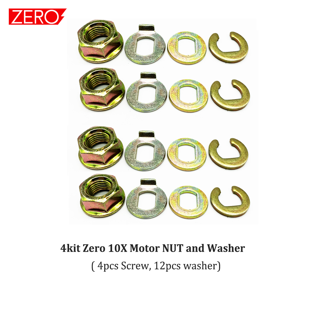 Original ZERO Accessories Zero 10X Motor NUT Motor Hook Washer Part for Zero 10X Electric Scooter Official Zero Accessories: 4kit NUT and Washer