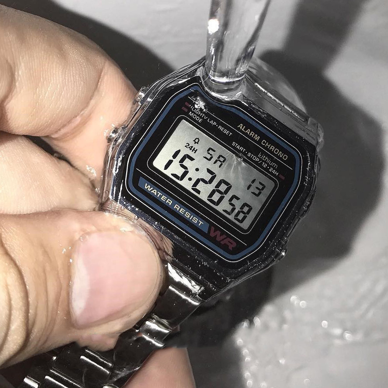 F91w digitale herreure luksuriøst rustfrit stål armbåndsur armbånd forretnings elektronisk herreur reloj hombre