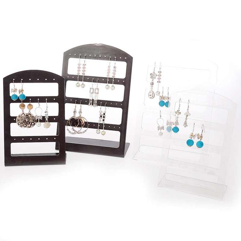 24/48 paires boucles d'oreilles support vitrine de bijoux présentoir en plastique support pratique charmant femmes boucles d'oreilles support organisateur