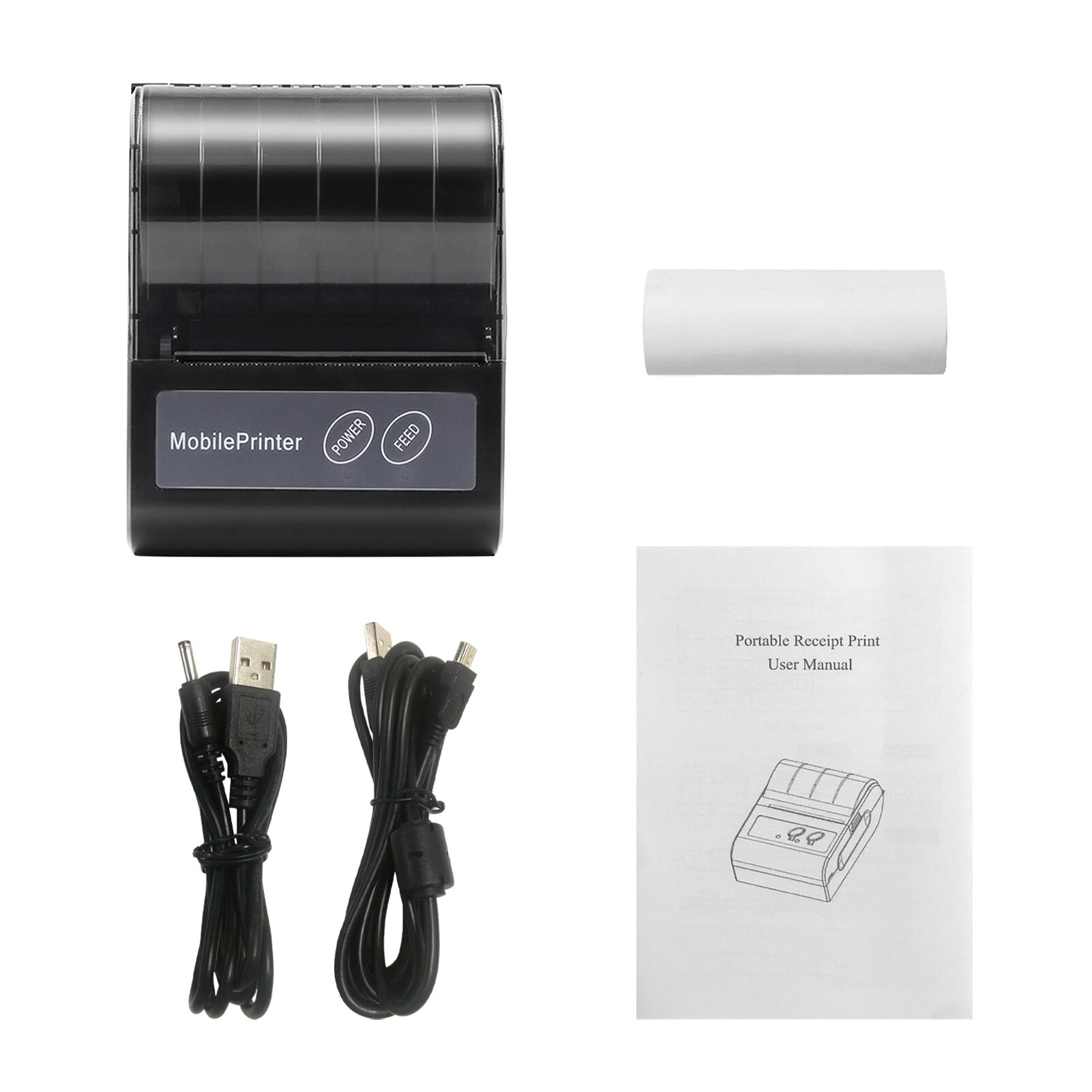 Aibecy – imprimante thermique pour tickets de caisse, Portable, avec batterie Rechargeable, 80mm, compatible ESC/POS