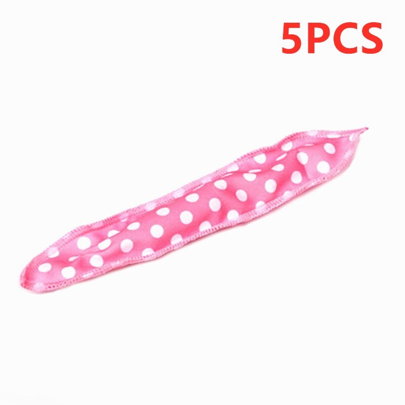 5/10PCS Soft Sleep Pillow Hair Rollers Hair Curlers Set Best Flexible Foam And Sponge Magic Hair Care DIY Hair Styling Tools: 5PCS Pink