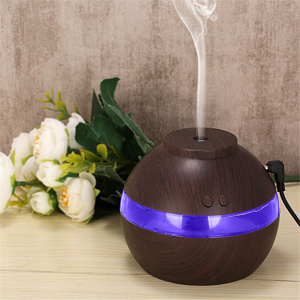 40# 300ml Air Aroma Essential Oil Diffuser Led Ultrasonic Aroma Aromatherapy Humidifier Wood Grain Humidifiers Aroma Diffuser