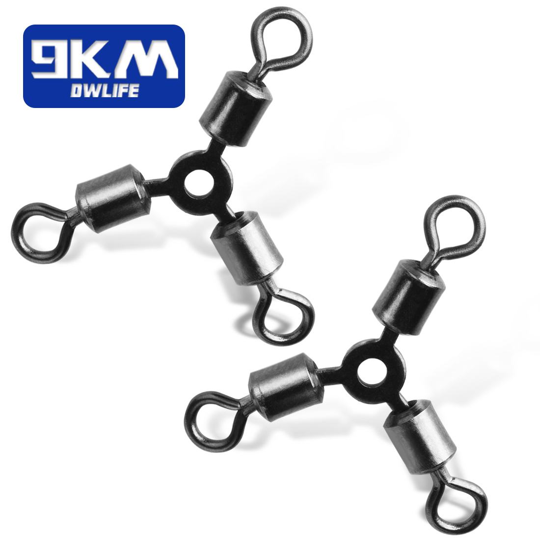 3 Way Swivels 15~60Pcs Three Way Fishing Swivel Tackle Saltwater Fishing Line Connectors Rolling Swivels Catfish Accessories
