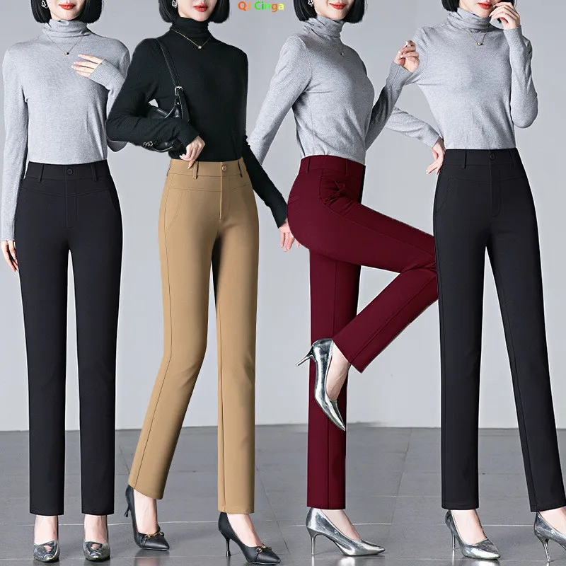 2025, neue schlank-passen-Schlauch für Damen, modische Stretchhose, verrotten, Dunkelblau, khaki, rot Schlauch, asiatische Größe 27–32