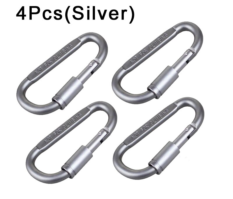 4Pcs Carabiner Travel Kit Camping Equipment Alloy Aluminum Survival Gear Camp Mountaineering Hook Outdoor Carabiner GYH: Yellow