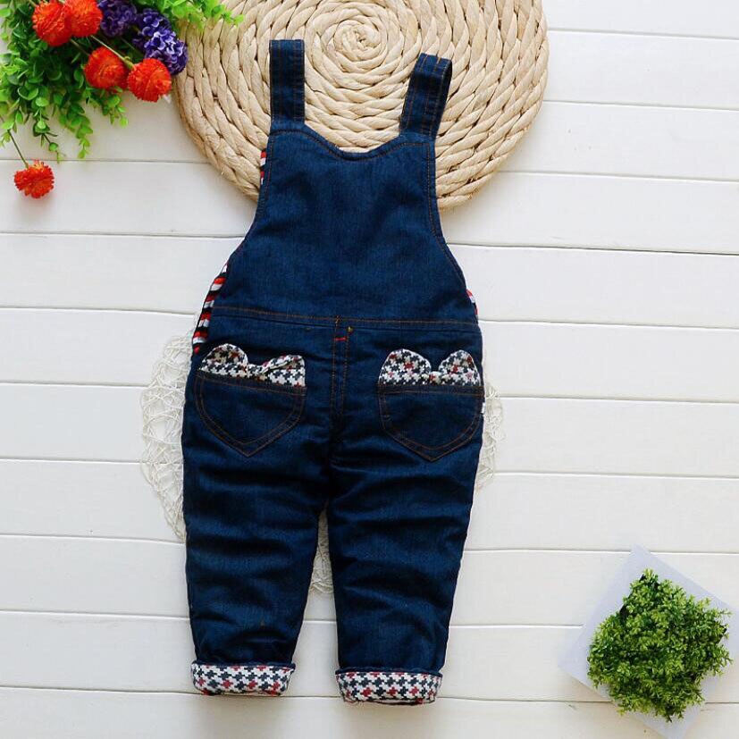 Denim delle ragazze Dei Bambini Tute e Salopette di autunno della Molla di Abbigliamento Per Bambini pantaloni della bretella Delle Ragazze del fumetto Casual jeans 1-4 Y neonate pantaloni