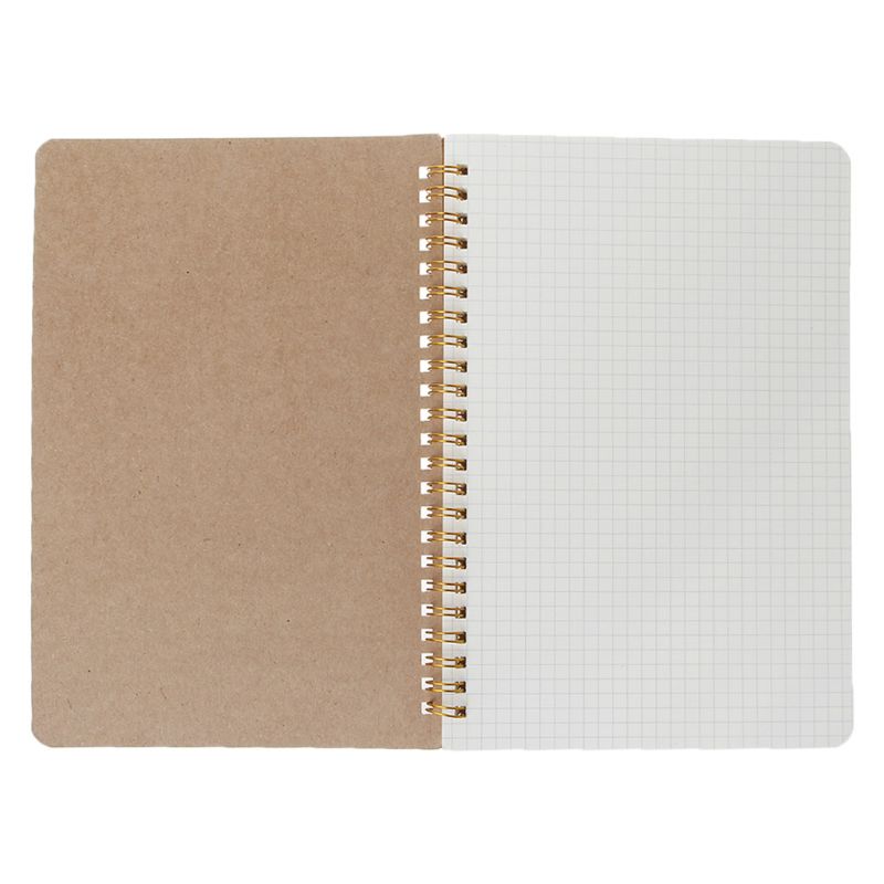 A5 Bullet Notebook Kraft Dot Grid Time Management Blank Book Spiral Journal Weekly Planner School Office Supplies: Green