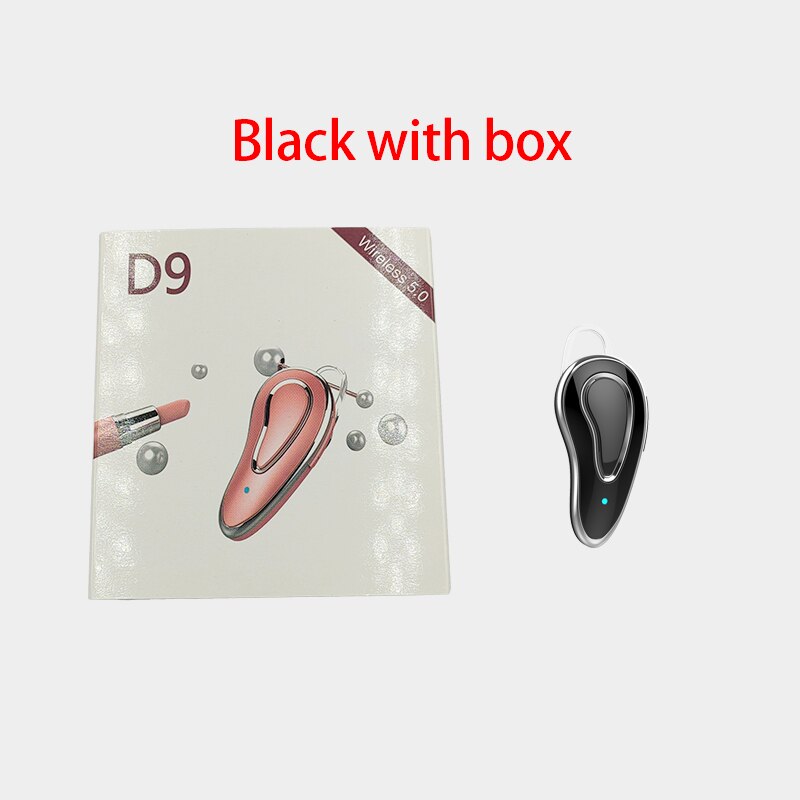 2022 mini-bluetooth-headsets, freisprecheinrichtungen, 5.0 kabellose kopfhörer, ohrhörer mit mikrofon und ohrhaken: Schwarz mit box