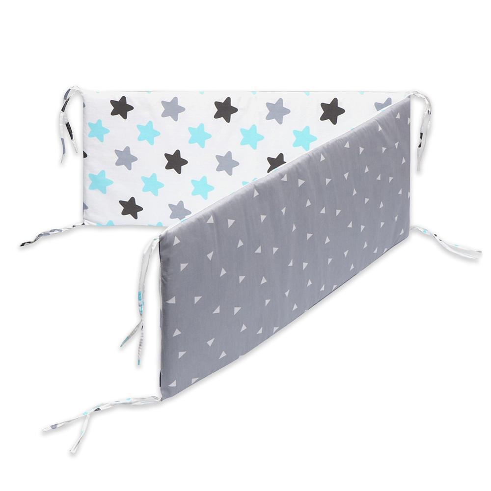 Breathable Cotton Crib Bumper Pads Washable Padded Liner Set for Babies