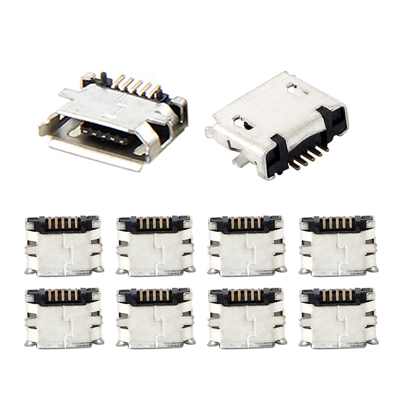 10Pcs Micro Usb MK5P 5pin Vrouwelijke Connector Micro Usb Opladen Socket Rechte