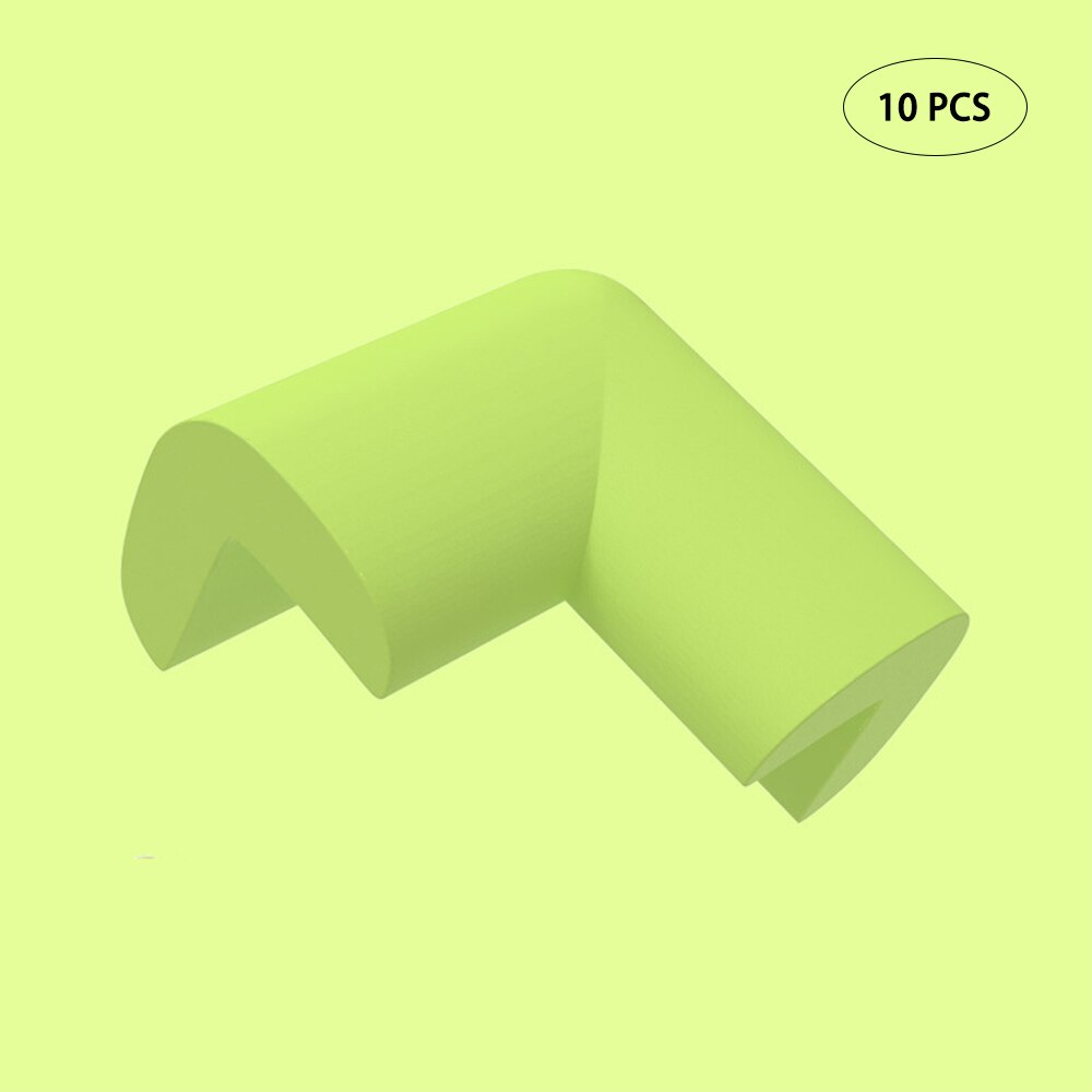 10 Uds. Muebles protectores de seguridad para bebés protección de esquinas protección de seguridad para niños protección de la esquina de la Mesa tira esquinas de borde suave para niños: green