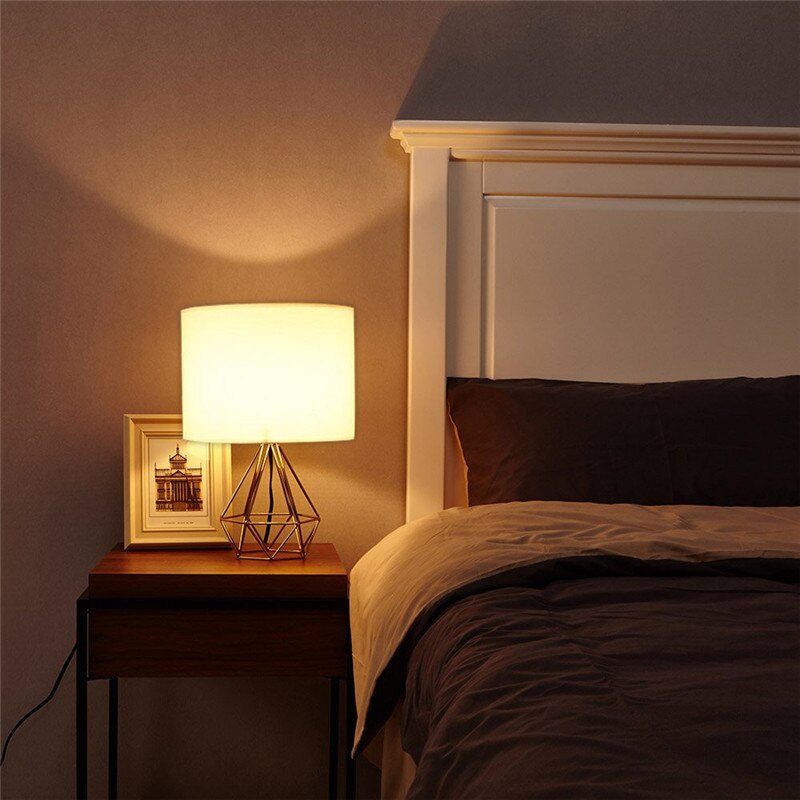 Geometrische Beugel Tafel Lampen E27 Lampvoet Decoratieve Retro Schaduw Tafel Lichten Nachtkastje Home Verlichting Voor Slaapkamer Woonkamer