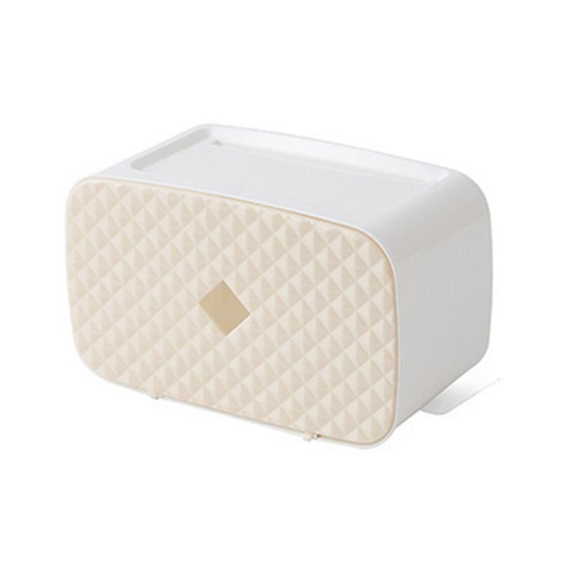 Household Waterproof Wall Mounted Toilet Paper Tray Roll Paper Tube Storage Box Tray Tissue Box Shelf Home Bathroom Product: small apricot