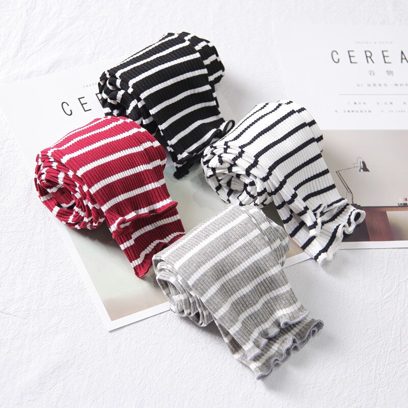 Meisjes leggings baby meisjes broek peuter kinderen klassieke leggings lente herfst kinderen gestreepte leggings 2-6y baby meisjes leggings