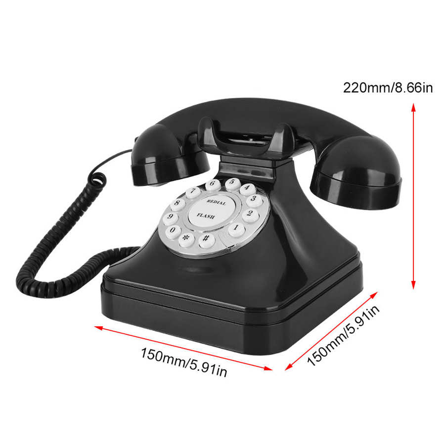 Vaste telefoon voor op het bureau, retro ouderwetse telefoon met flits, pauzefunctie voor opnieuw kiezen, opslagfunctie voor thuiskantoor, hotelgebruik