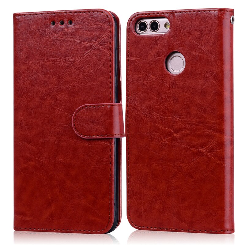 Huawei P Smart Leder Flip Telefon Fall Für Huawei P Smart Abdeckung ABB-LX1 5,65 zoll Coque fall Für Huawei P Smart Funda: Brown