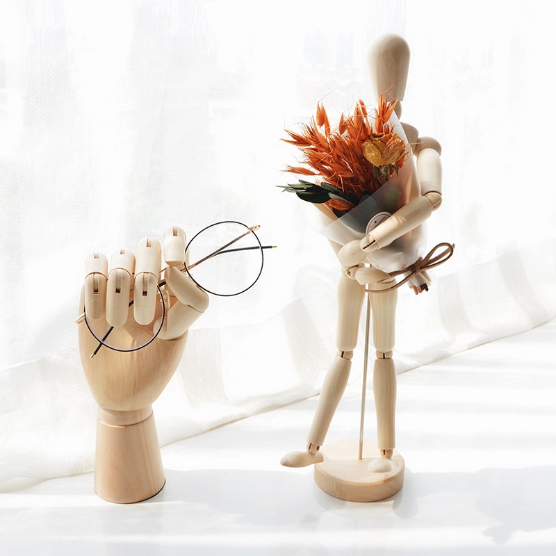 Wooden Hand Drawing Sketch Mannequin Model Wooden Mannequin Hand Movable Limbs Human Artist Model Office Desktop Ornaments