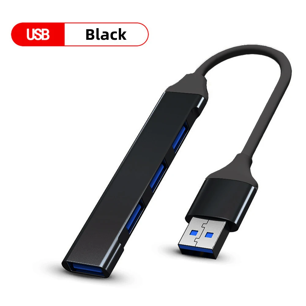4 Poort USB 3.0 Hub USB Hub Hoge Snelheid type c Splitter 5 Gbps Voor PC Computer Accessoires Multipoort HUB 4 USB 3.0 2.0 Poorten: Helder Geel