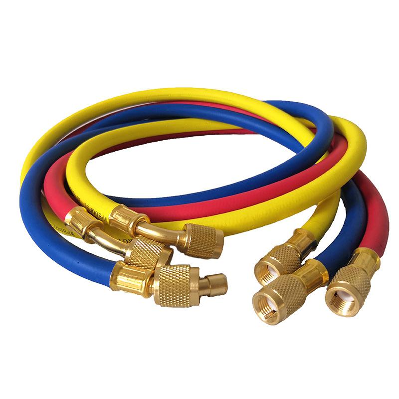 3Pcs/set 60 inch AC Freon Charging Hose HVAC Refrigerant R12 R22 R502 R134A R410A Car Air Conditioning Refrigeration Tube 1.5m