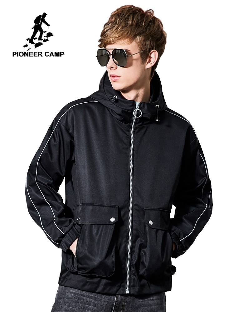 Pioneer Camp otoño bombardero chaqueta sólida hombres Casual primavera ropa deportiva -ropa chaquetas de hombre para abrigos de hombre AJK901177