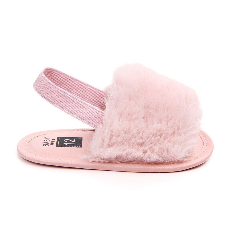 Sandaler for jenter sommer baby sko nyfødt pu plysj baby jente sandaler hjemme sandaler bomull myk bunn baby jente sko