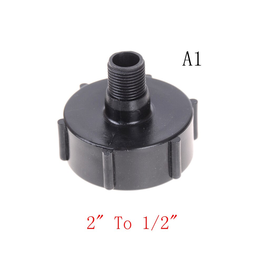 Zwart Gallon IBC Tote Tank Afvoer Adapter Grove Draad Tuinslang 2 "Naar 1/2" 3/4": A1
