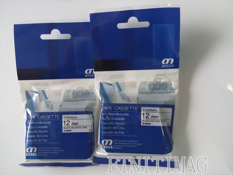 2 Pcs Compatible P-touch M231 MK231 M-k231 Label Tapes 12mm(1/2-Inch ) Wide X26.2ft Length,Black on White For PT-90 Label Print