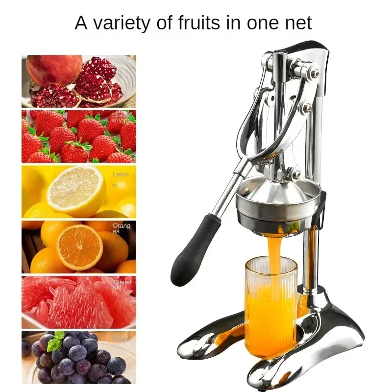 Espremedor manual de aço inoxidável, dispositivo de pressão manual resistente, extrator de suco de frutas, cítricos, laranja, limão