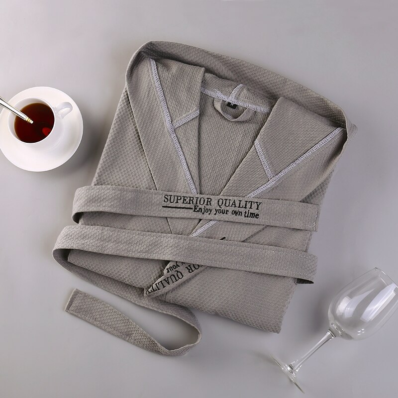 Puuvillainen vohvelikuvioinen kylpytakki miehille #39 hupullinen morsiusneitojen miesten kylpytakki morsian mies kimono ohut narukylpytakki pariskunnalle löysä koti