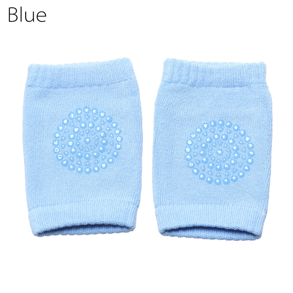 Un par de calcetines transpirables de seguridad para niños que gatean, almohadillas de seguridad para bebés, calentadores de piernas para bebés, calcetines transpirables antideslizantes para gatear: A-blue