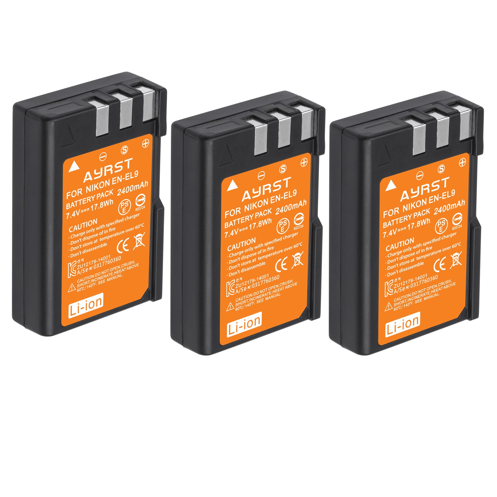 Batterie d'appareil photo 2400mAh EN-EL9 EN EL9 EN-EL9a EN EL9a pour appareil photo Nikon EN-EL9a D40 D60 D40X D5000 D3000: Bleu