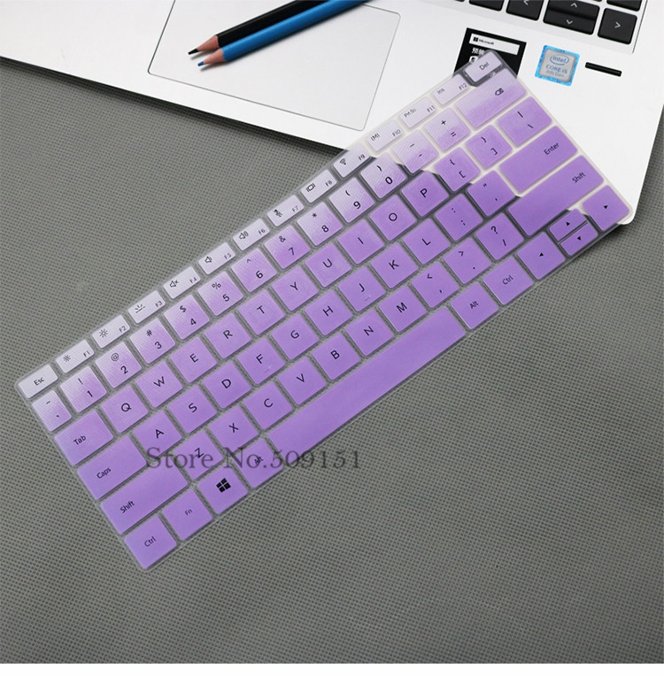 For Huawei MateBook D 14 inch (AMD) Notebook D14 14.0&#39;&#39; Silicone Laptop Keyboard Cover Skin Protector Dustproof Guard: Gradual purple