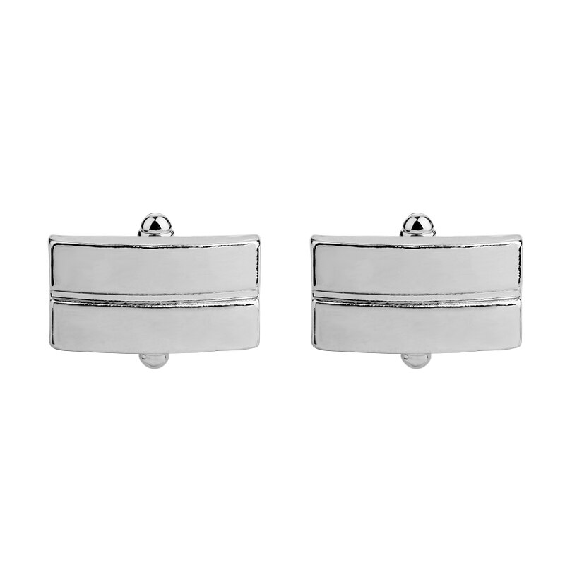 Simples listra cufflink retângulo abotoaduras quadrado luxo nova camisa dos homens botão manguito presentes de natal chapeado groove manguito link: Default Title