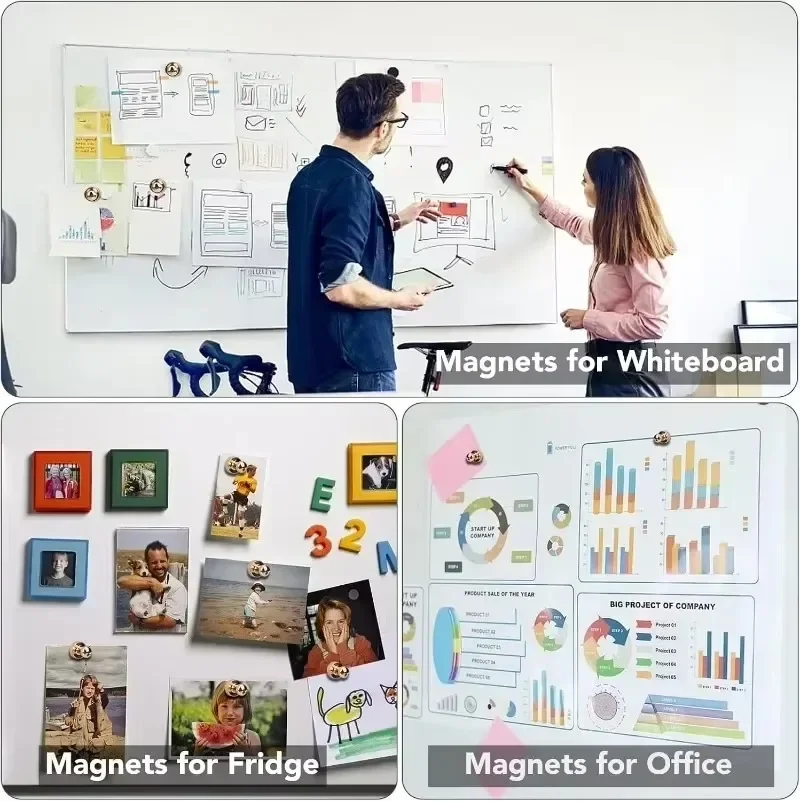50 x starke magnetische Reißzwecken aus Metall, Neodym-Magnete, Whiteboard, Kühlschrank, Reißzwecke, Energie-Magnetblätter, Reißzwecken für Büro, Schule