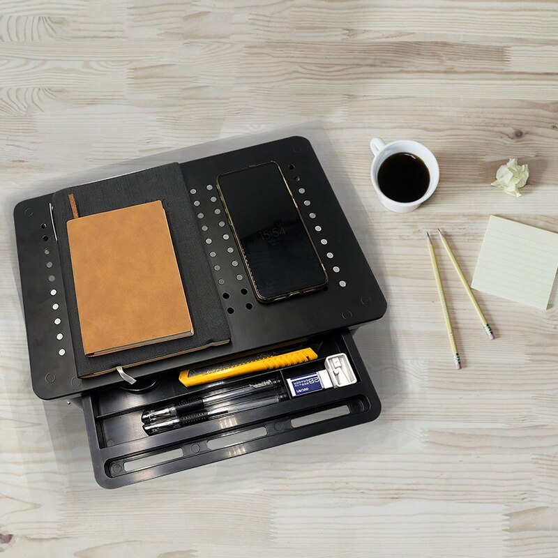 Monitor Stand Raiser in Adjustable Ergonomic Height with Ventilation Holes Platform for Monitor, Laptop, Printer