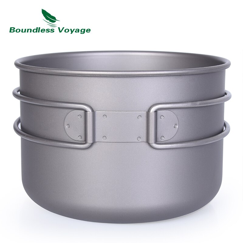 Grenzeloze Voyage 800Ml Titanium Pot Ultralight Camping Cup Kom Met Vouwen Handvat Outdoor Kookgerei 1 Man Solo Koken Kit