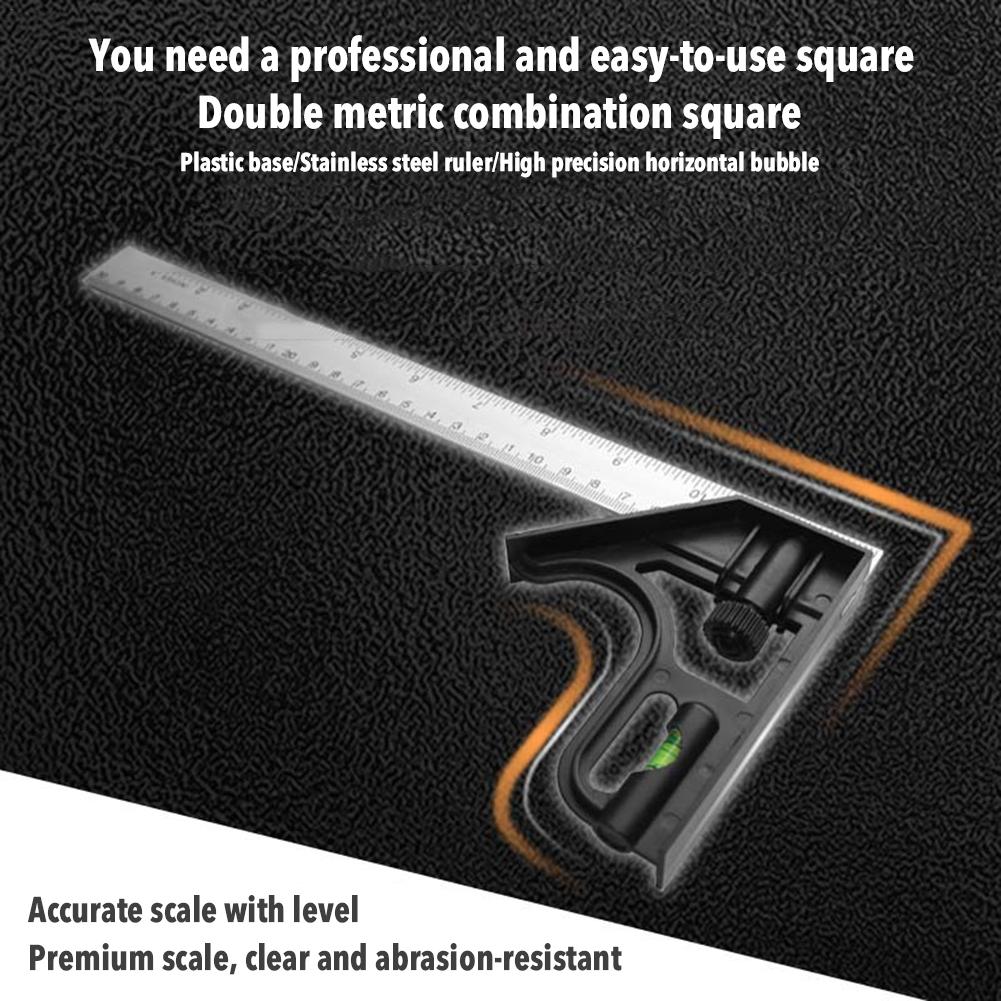 Combination Square Angle Ruler Multifunctional Stainless Steel Square Carpentry Tools Carpenter Framing Square For Woodworking