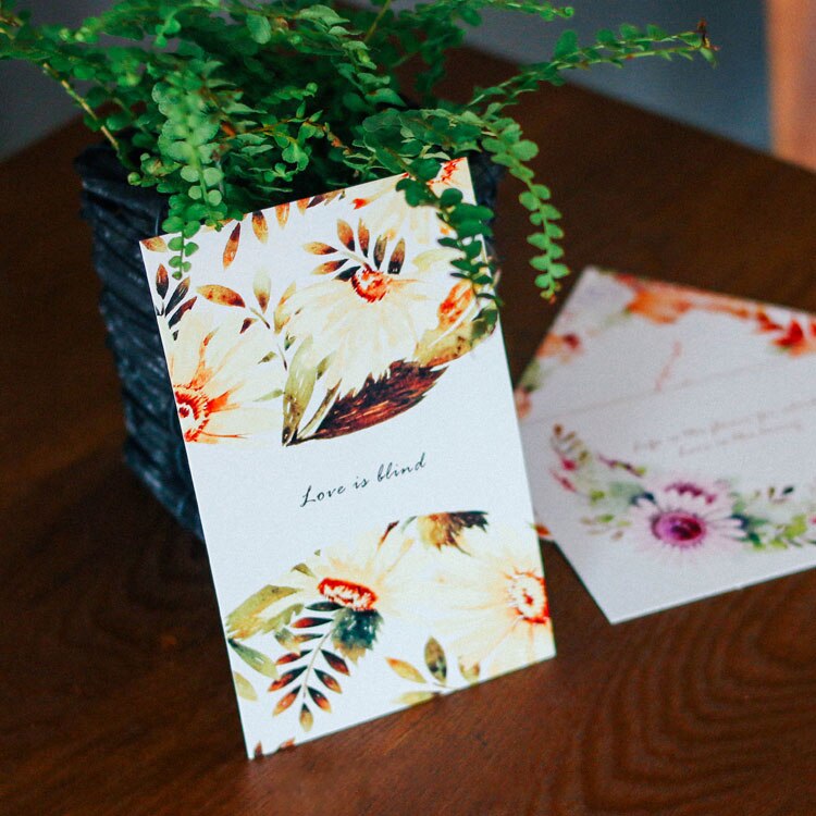 30 stk/æske smuk blomst engelsk kærlighedsbrev kort postkort diy lykønskningskort notekort kontor- og skolepapir