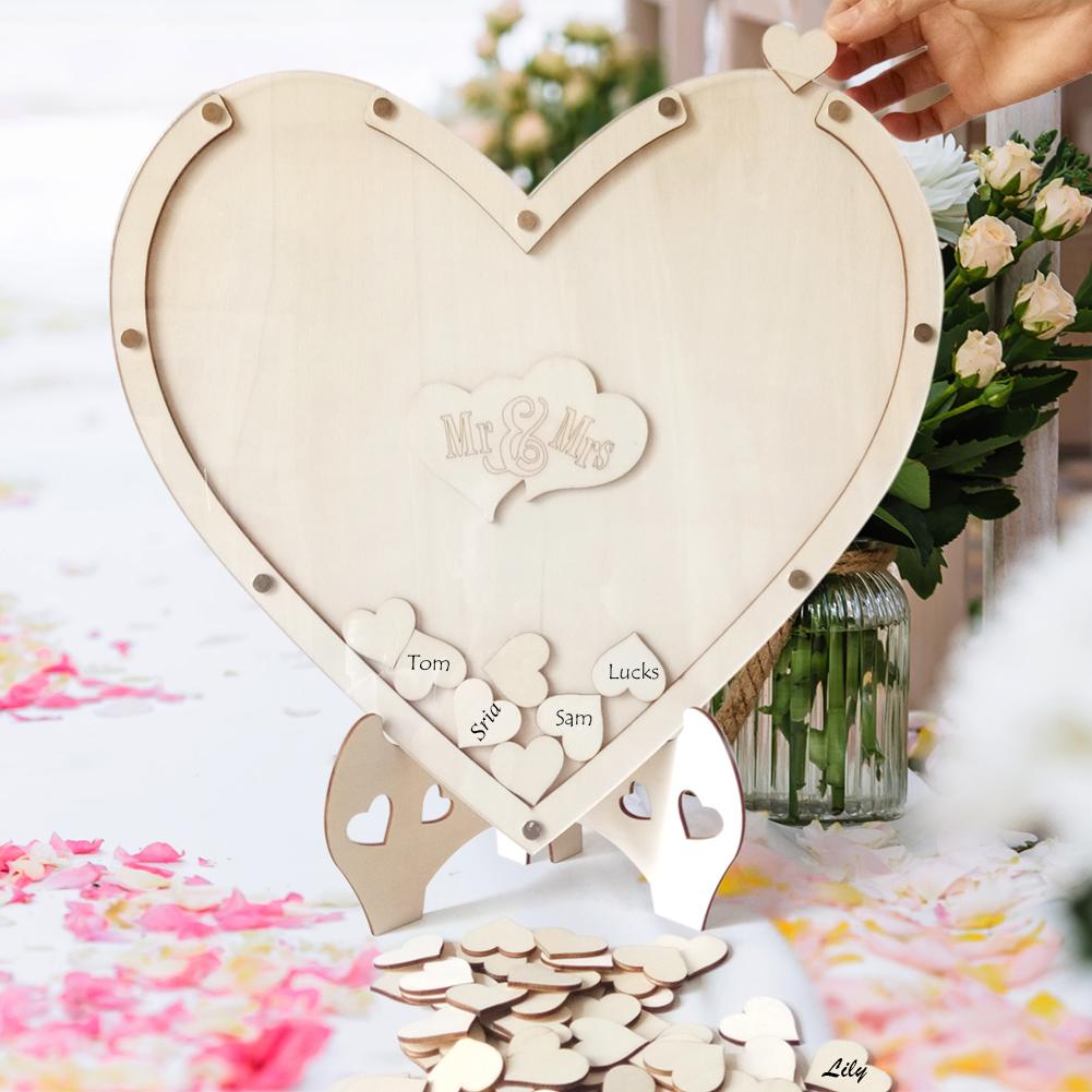 Livre d'or romantique en forme de Double cœur, Puzzle pour Signature, livre d'or directe du fournisseur