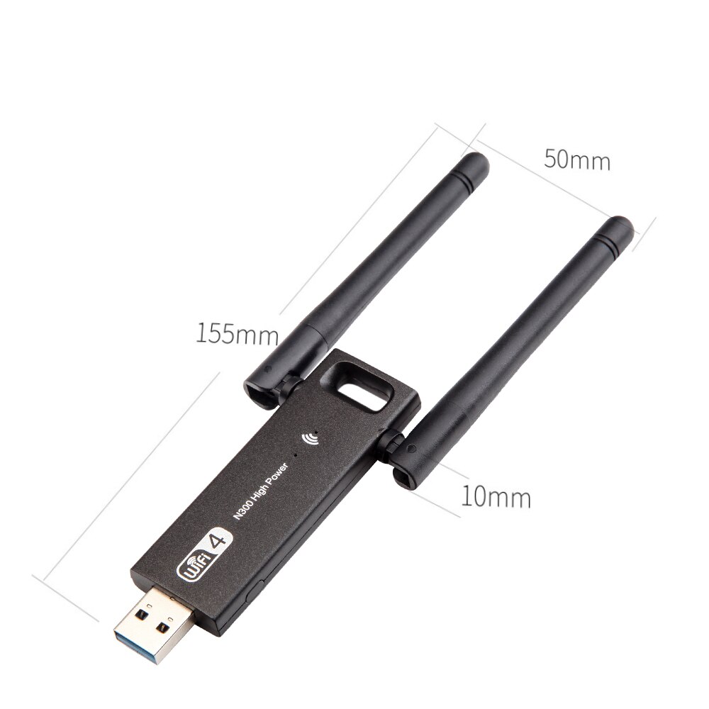 Chaneve High Power 300Mbps Wireless Usb Adapter USB3.0 Wifi Netwerkkaart Met 2T2R Dual Antenne Geschikt Voor Pc Laptop