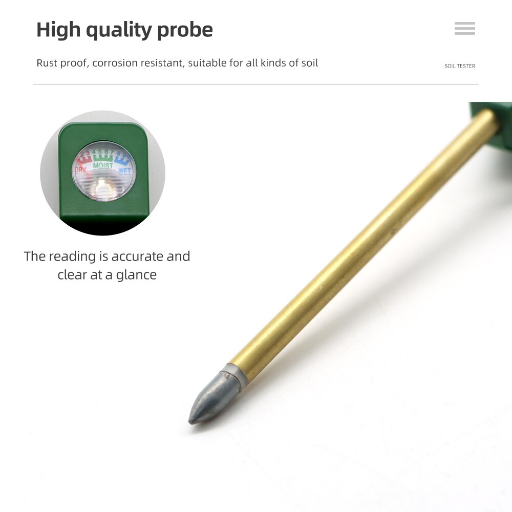 Mini Bodemvocht Tester Vochtigheid Meter Metalen Sonde Tuin Plant Bloem Bodem Vochtigheid Droog Nat Detector Vocht Analyzer