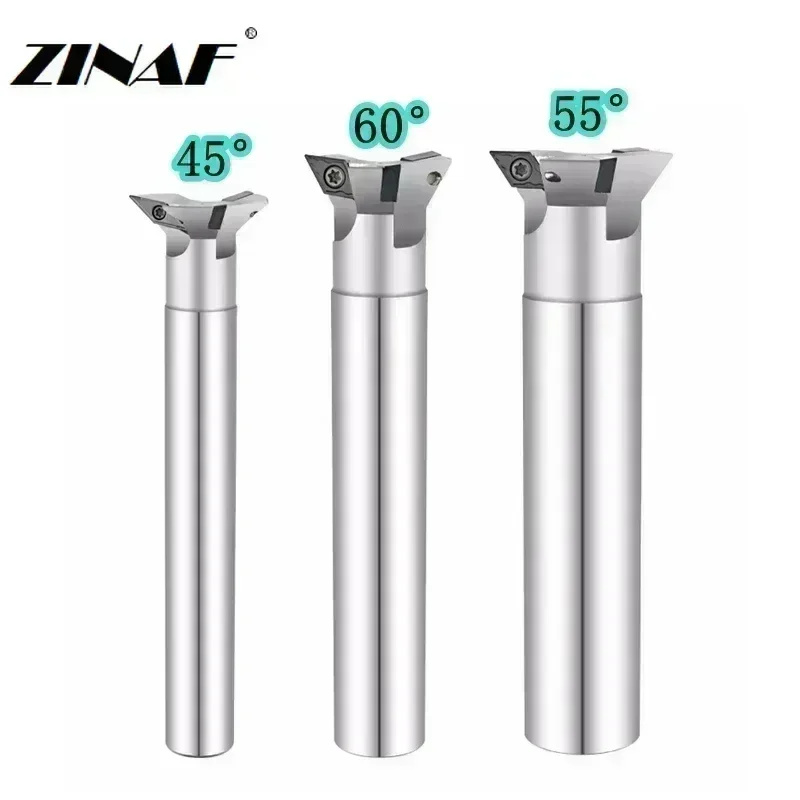 YW45 YW55 YW60 cortador ranurado de cola de milano 45 ° 55 ° 60 ° Fresa angular Máquina cortadora de fresado con ranura en V CNC para VCMT 080204 DCMT11